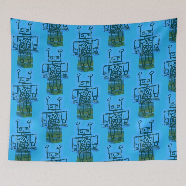 Item preview, Blue robot sticker designed and sold by OmegaRedFan.
