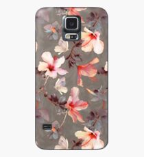 Korallen Hibiskus Hülle & Klebefolie für Samsung Galaxy