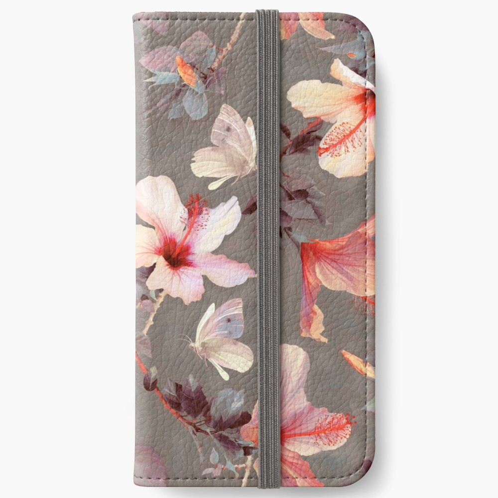 Coral Hibiscus iPhone Wallet
