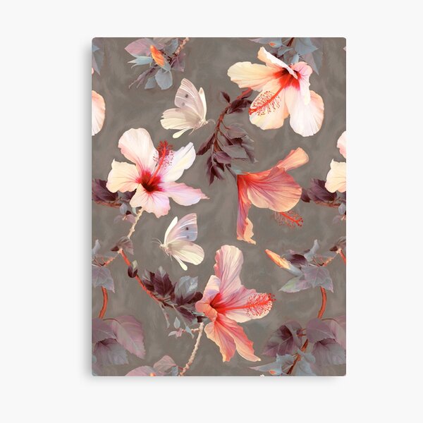 Coral Hibiscus Canvas Print