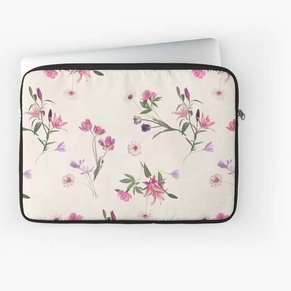 Scattered Floral on Cream Laptop Sleeve
