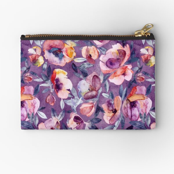 Item preview, May Afternoon - a watercolor floral in purple and peach designed and sold by micklyn.