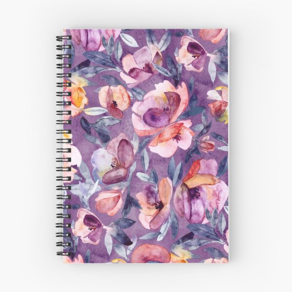 Item preview, May Afternoon - a watercolor floral in purple and peach designed and sold by micklyn.