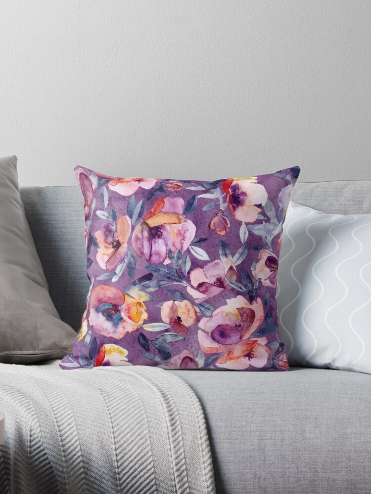 Watercolor floral 2024 throw pillows