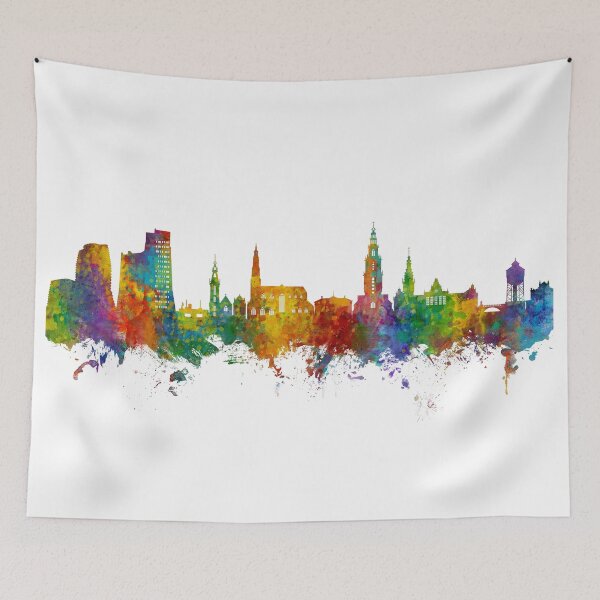 Item preview, Groningen The Netherlands Skyline designed and sold by ArtPrints.