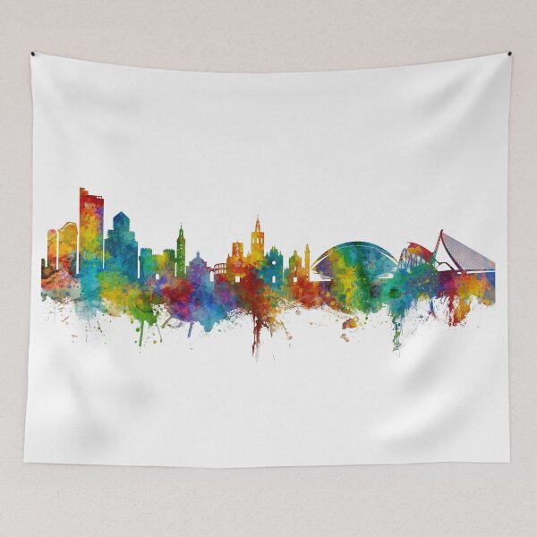 Item preview, Valencia Spain Skyline designed and sold by ArtPrints.