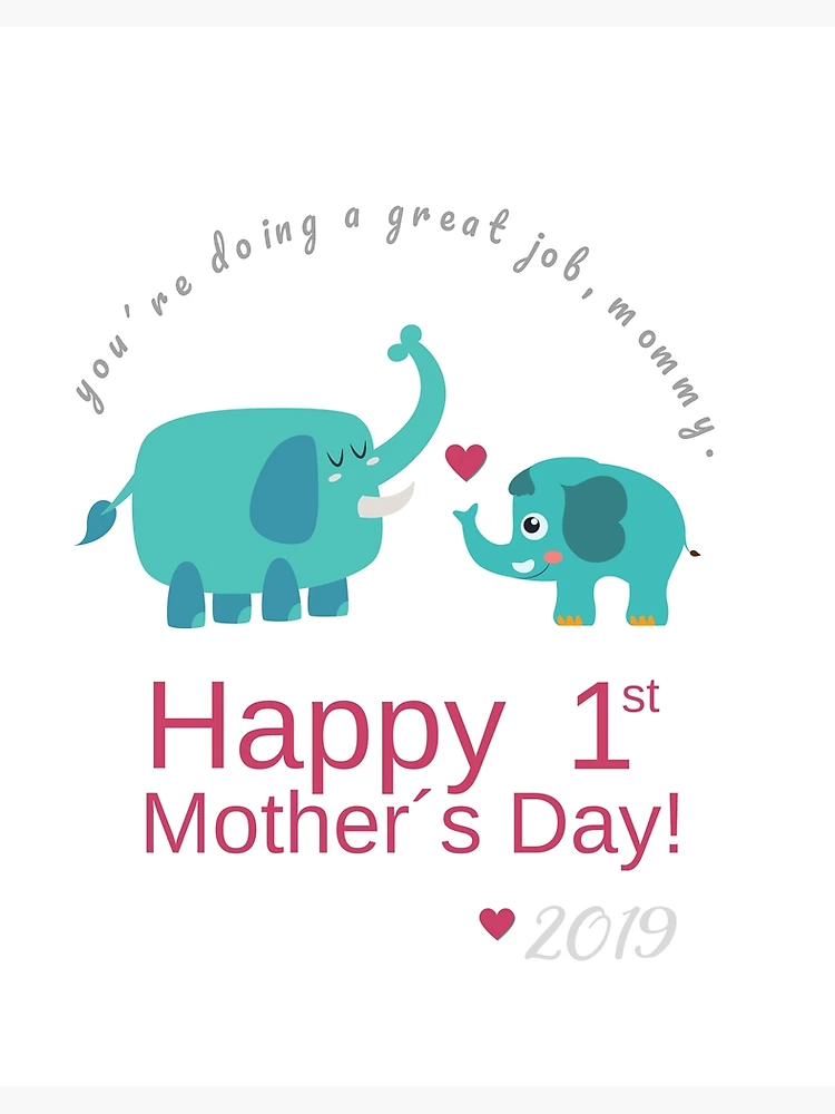 First Mother's Day Elephant Candle Happy 1st Mother's Day New Mom