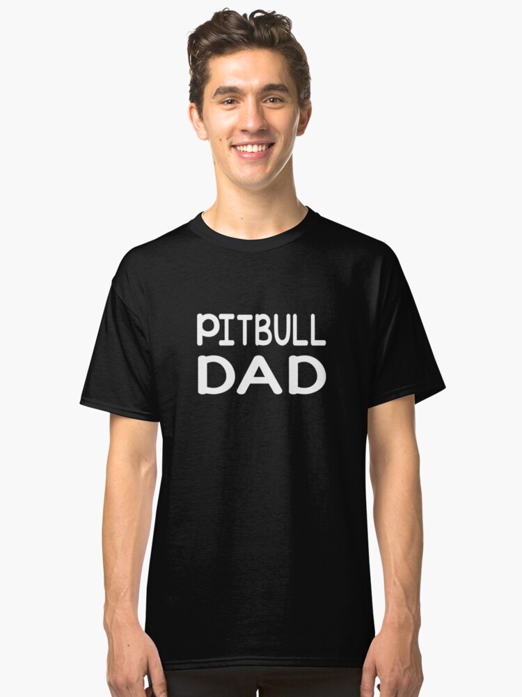 Vintage Smiling Pitbull Fathers Dog Lovers T-Shirt Pitbull Dad
