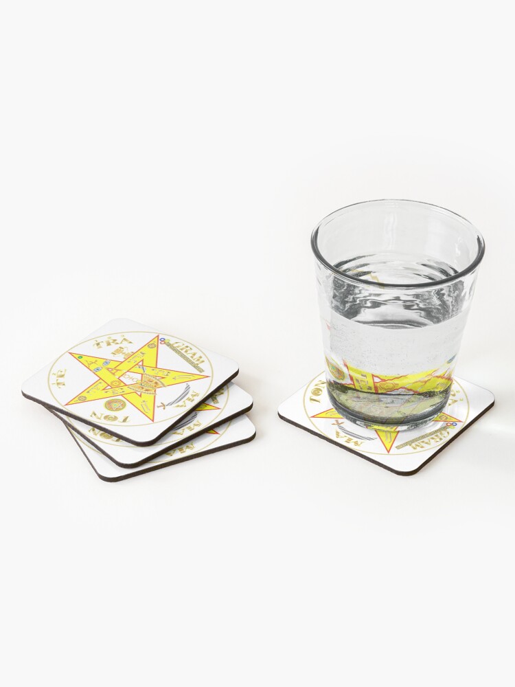 Alternate view of #Kundalini #Pentagrams, #KundaliniPentagrams, #Sign, Symbol, Shape, Design, Illustration, Abstract Coasters (Set of 4)