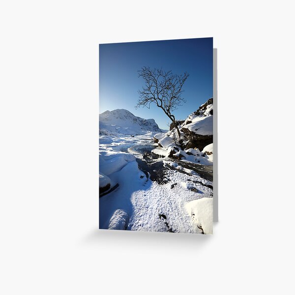 Glencoe in winter, Scottish Highlands. Greeting Card