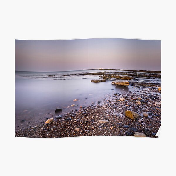 Amble Links Beach Receding Tide Northumberland Poster