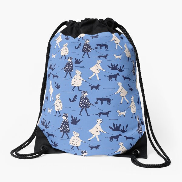Blue dogs Drawstring Bag
