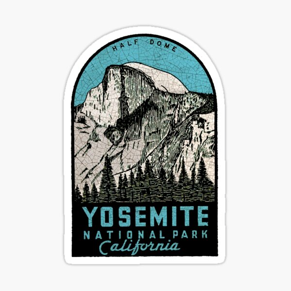 Yosemite National Park oval sticker decal Half Dome travel camp truck SUV laptop