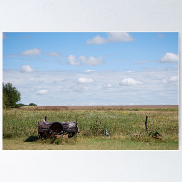 Abandoned Trailer in Kansas Country Field Poster