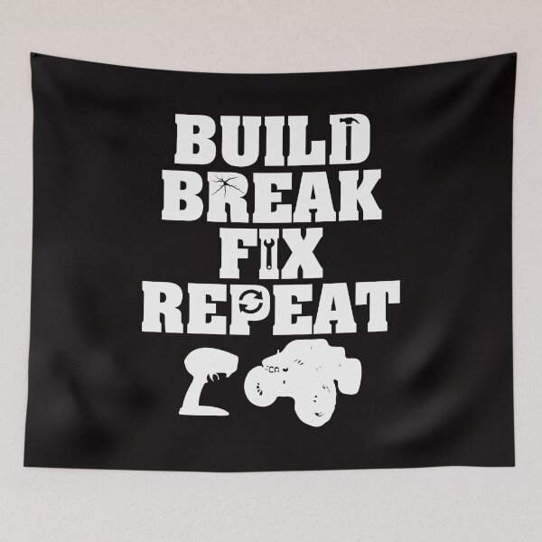 Item preview, Build Break Fix Repeat R/C Car Radio Control Racing T-Shirt designed and sold by shoutoutshirtco.