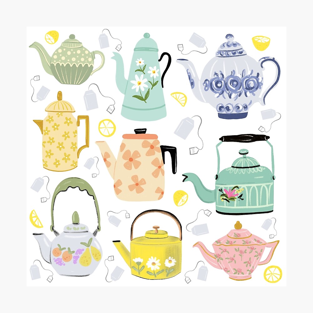 6 Vintage Teapots, Tea Kettle Clip Art, Tea Pot Clipart, Tea Pot Clipart By  Digital Download Shop