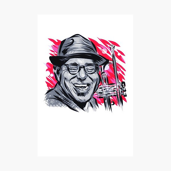 Dizzy Gillespie - An illustration by Paul Cemmick Photographic Print