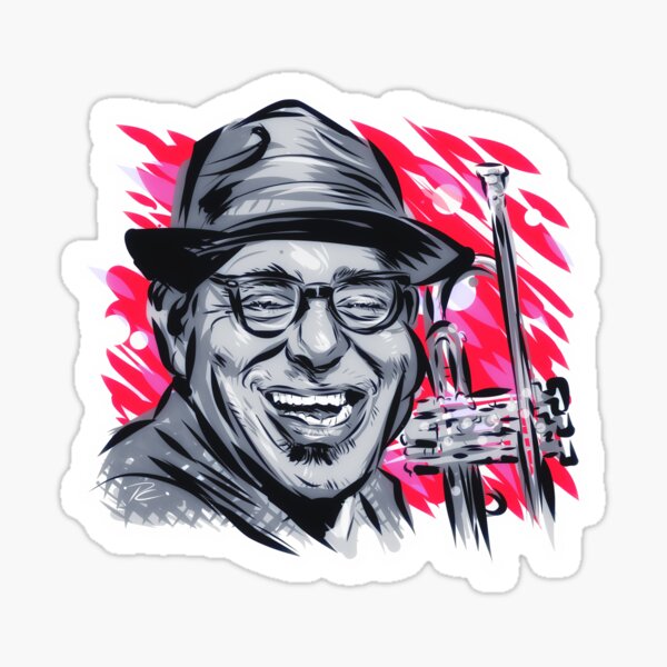 Dizzy Gillespie - An illustration by Paul Cemmick Sticker