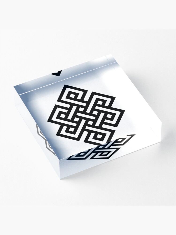 Alternate view of #Endless #Knot #Eternity #Buddhism Overhand Knot Acrylic Block