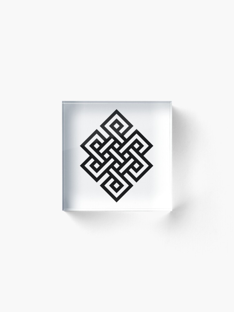 Alternate view of #Endless #Knot #Eternity #Buddhism Overhand Knot Acrylic Block