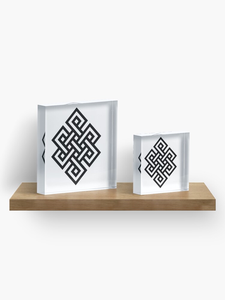 Alternate view of #Endless #Knot #Eternity #Buddhism Overhand Knot Acrylic Block