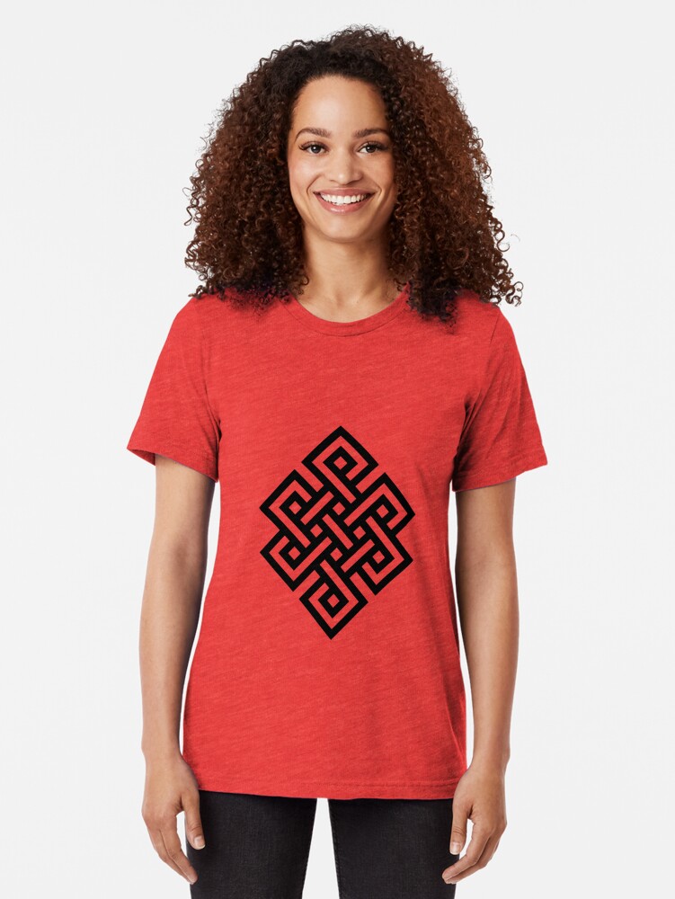 Alternate view of #Endless #Knot #Eternity #Buddhism Overhand Knot Tri-blend T-Shirt