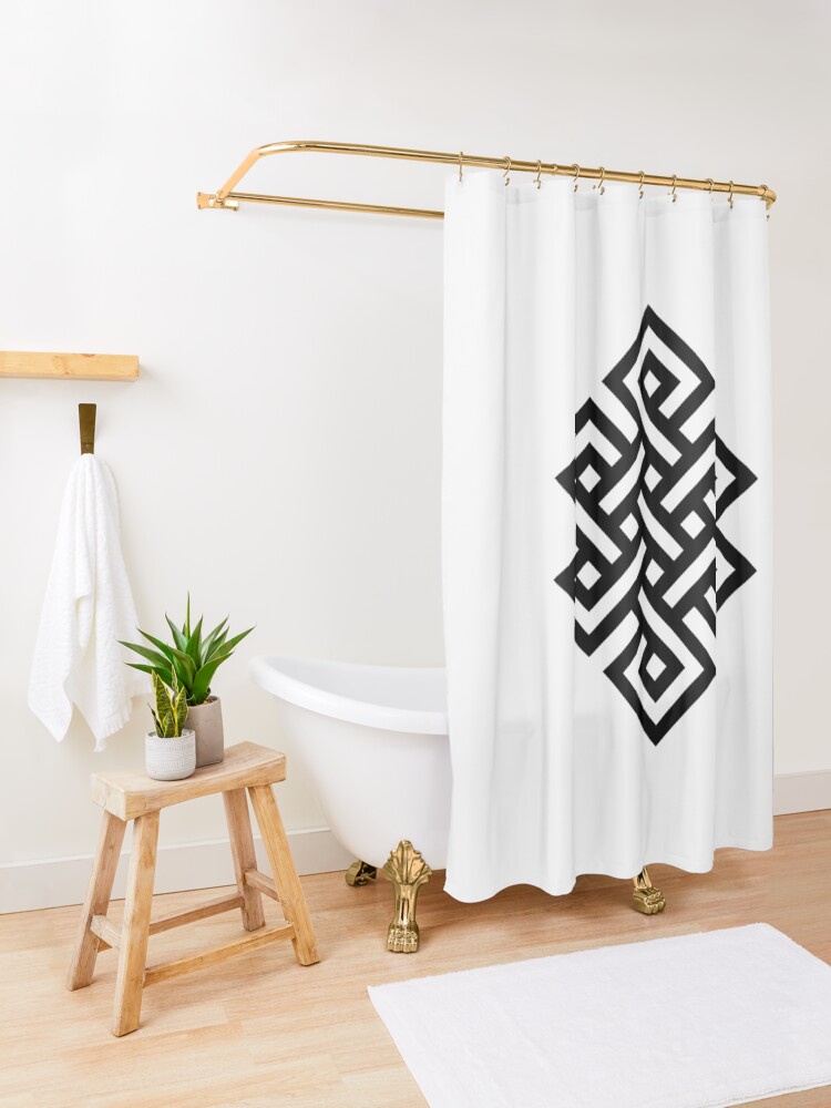 Alternate view of #Endless #Knot #Eternity #Buddhism Overhand Knot Shower Curtain