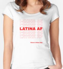 Latina AF-Shirt, Latina-Shirts, Brünette Shirt, Womens rechtes Shirt Tailliertes Rundhals-Shirt