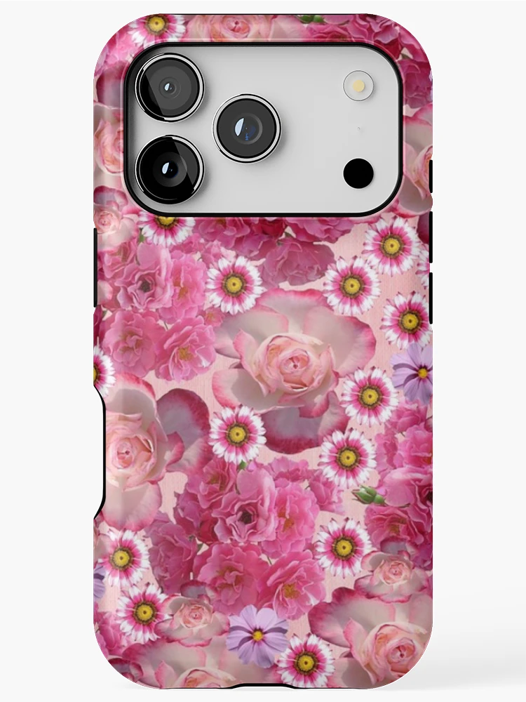 Thumbnail 1 of 4, iPhone Case, Pink Roses Pattern designed and sold by FluffyTheDude.