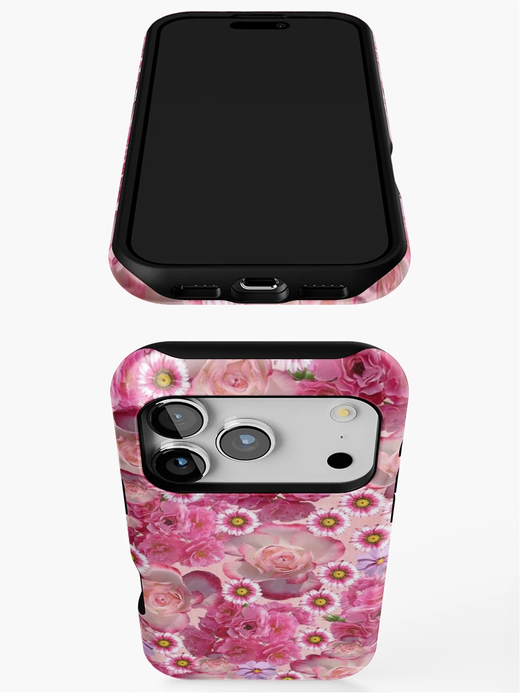 Thumbnail 3 of 4, iPhone Case, Pink Roses Pattern designed and sold by FluffyTheDude.