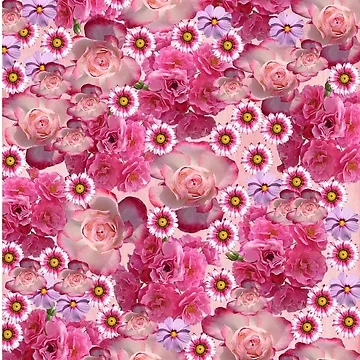Artwork thumbnail, Pink Roses Pattern by FluffyTheDude