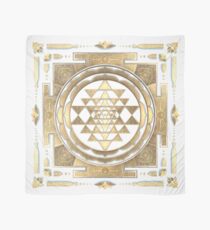GOLDEN SRI YANTRA (white background) Scarf