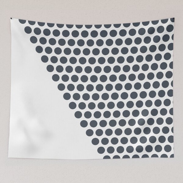 Aperçu de l'œuvre Dot Cascade en bleu marine moderne gris et blanc. Minimaliste. Géométrique. Faire le ménage. créée et vendue par kierkegaard.