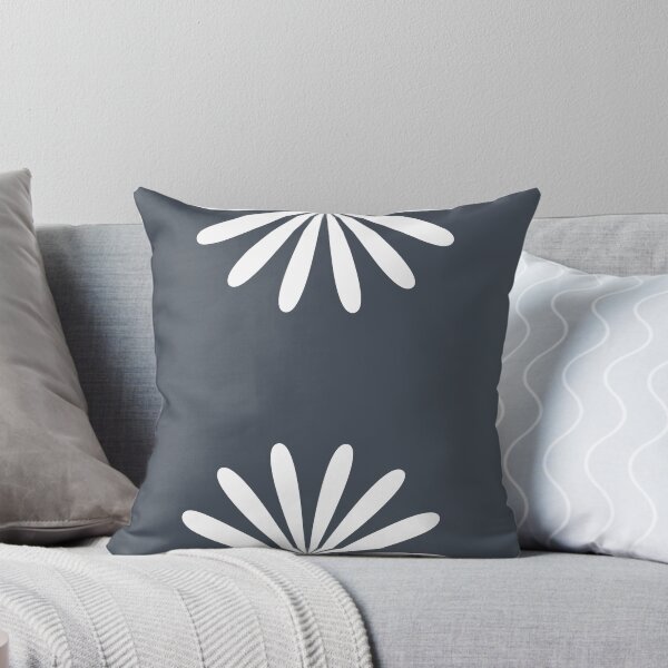 Item preview, Daisy Halves in White on Modern Navy Blue Grey. Minimalist, Clean Design.  designed and sold by kierkegaard.