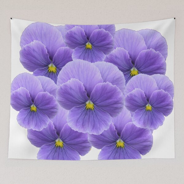 Item preview, LILAC-PURPLE PANSIES GARDEN WHITE ART   designed and sold by sharlesart.