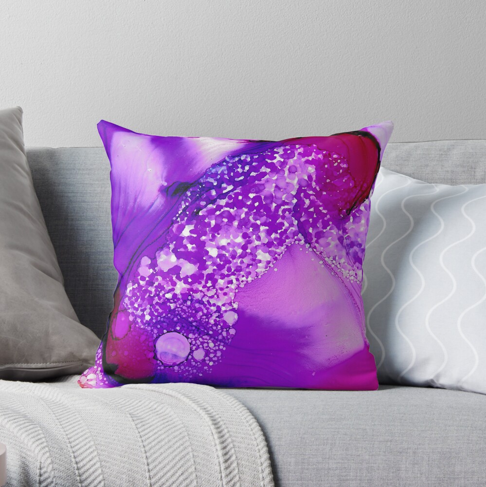 Royal Puple Bubbly Throw Pillow