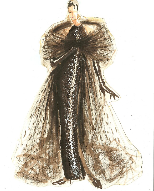 "Fashion Sketch of Couture Gown" by Kathlin Argiro | Redbubble