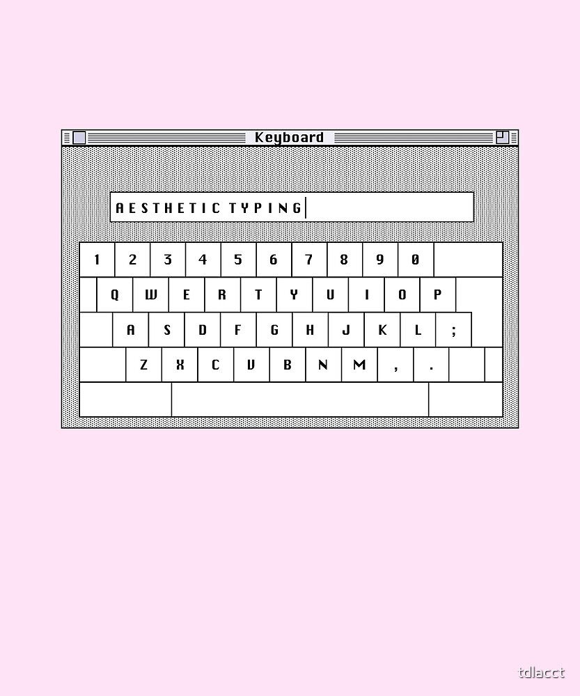 "Aesthetic Typing Retro Vaporwave Computer Keyboard" by tdlacct Redbubble