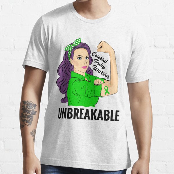 Cerebral Palsy Warrior Unbreakable Awareness Support T Shirt For Sale By Znovanna Redbubble