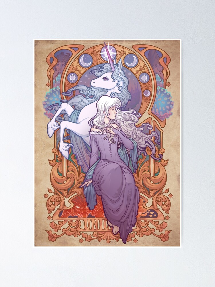 Thumbnail 1 of 3, Poster, Lady Amalthea - The Last Unicorn designed and sold by medusadollmaker.