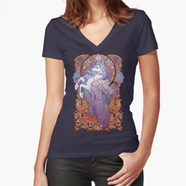 Lady Amalthea - The Last Unicorn Fitted V-Neck T-Shirt