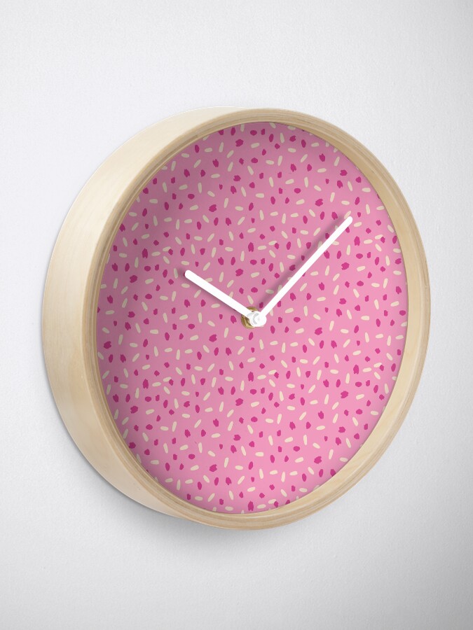 Thumbnail 1 of 4, Clock, Confetti Sprinkles in Pink designed and sold by tinytenacious.