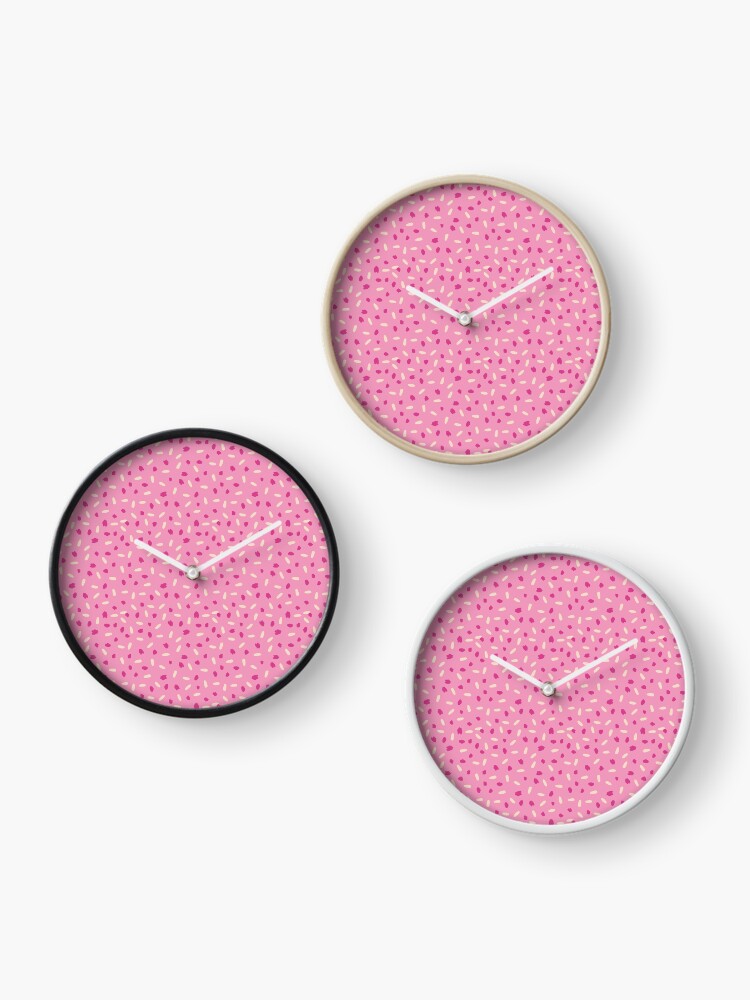 Thumbnail 3 of 4, Clock, Confetti Sprinkles in Pink designed and sold by tinytenacious.