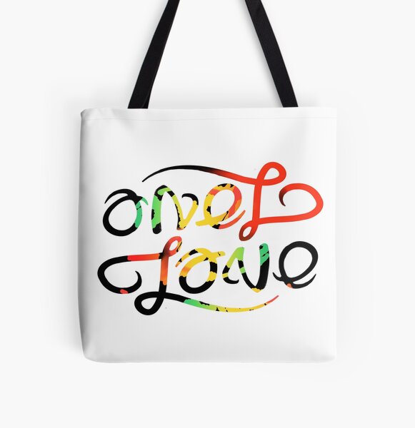 One Love Rotating Ambigram All Over Print Tote Bag