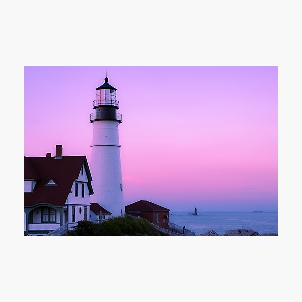 Item preview, Pink Sunset Beach Lighthouse  designed and sold by newburyboutique.