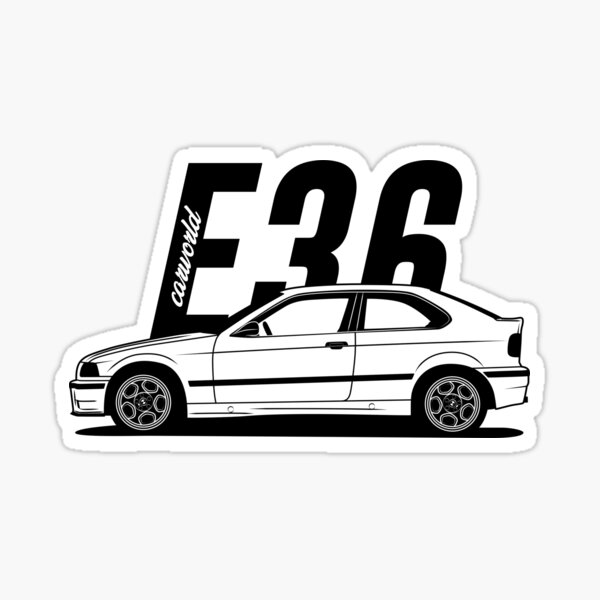 E36 / 5 Compacto perfil lateral mejor diseño de camiseta Pegatina