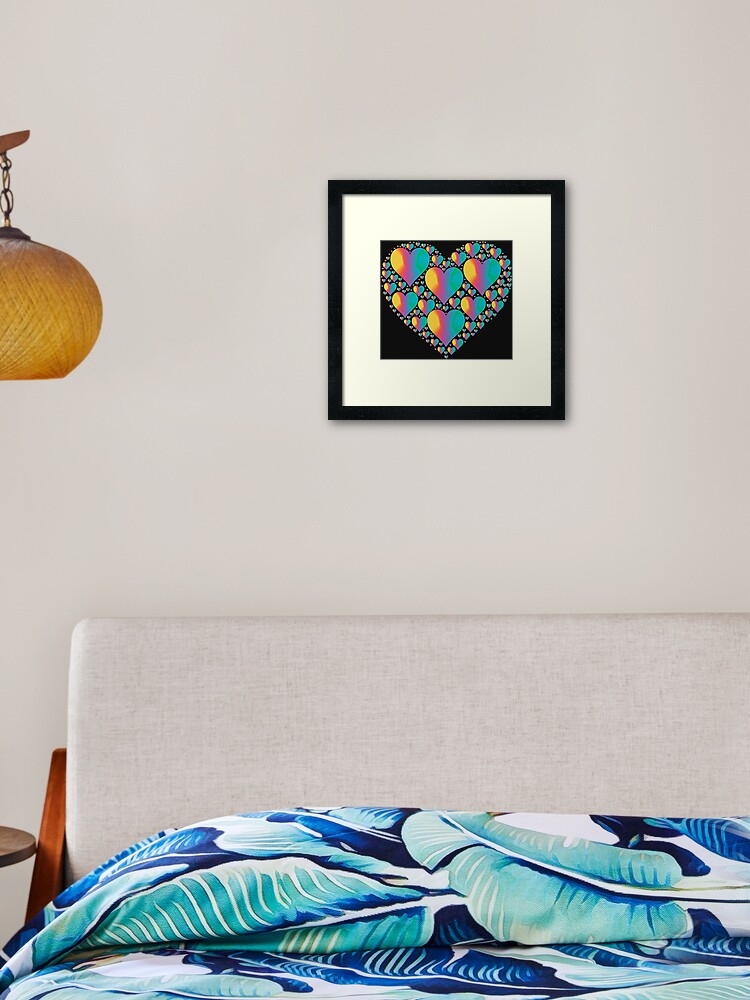 Download Colorful 3d Heart Mandala Framed Art Print By Brigianna Redbubble