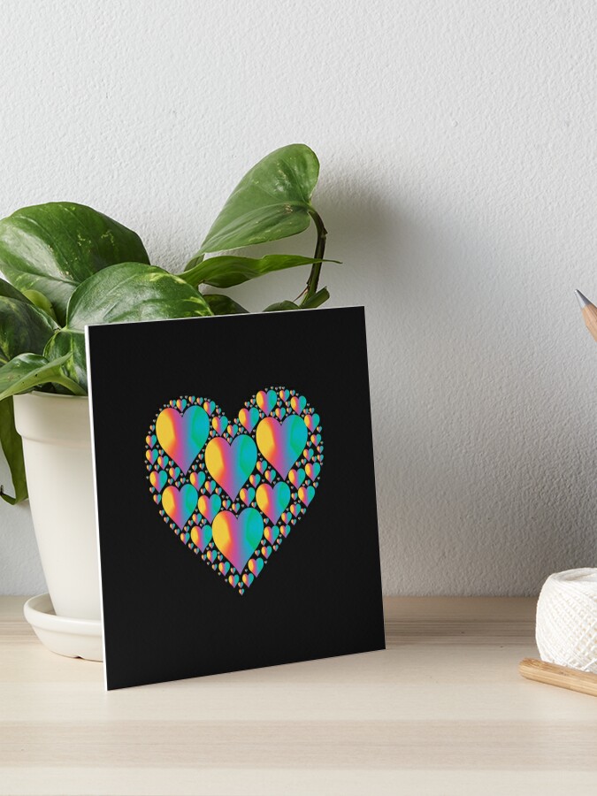 Download Colorful 3d Heart Mandala Art Board Print By Brigianna Redbubble