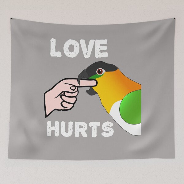 Item preview, Black Headed Caique Parrot Love Hurts designed and sold by einsteinparrot.