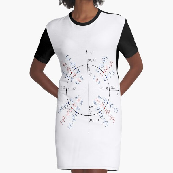   #UnitCircle, #Circle, #Trigonometry, #Sine, Trigonometric Functions, Cartesian Coordinate, System, Mathematics Graphic T-Shirt Dress